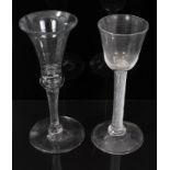 Georgian cordial glass with double-opaque twist stem and Georgian wine glass