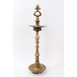 19th century Indian brass oil lamp