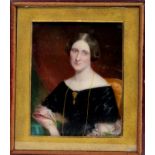 English School, circa 1850, portrait miniature on ivory of a lady