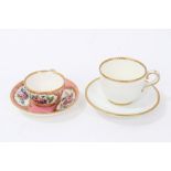 Two Sèvres miniature cups and saucers