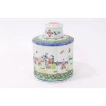 Early 20th century Chinese export famille rose tea canister and cover