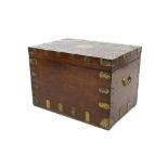 Good 19th century brass bound padouk sea chest