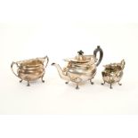 Edwardian silver three piece tea set