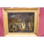 Early 19th century oil on canvas laid on panel - A Country Dance, in gilt frame, 35cm x 43cm