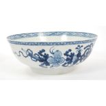 18th century Christians Liverpool blue and white bowl
