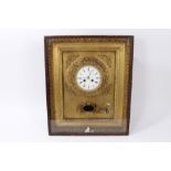 19th century wall-mounted clock with eight day French movement, signed 'Japy Frères'