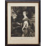Sir Peter Lely 18th century mezzotint by Thomas Watson - portrait of Elizabeth Countess of
