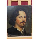 Follower of Van Dyke, oil on canvas portrait of Pieter Soutman, laid onto board