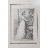 Richard Crosway (1742-1821) engraving by John Conde - portrait of Mrs Jackson, published 1794, in