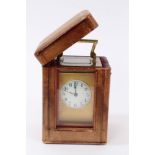 Late 19th / early 20th century carriage clock with eight day timepiece movement