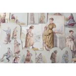 Collection of unframed watercolours, circa 1869 - 1870, by an artist monogrammed THM