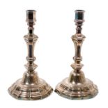 Pair of 18th century French cast silver candlesticks, Gabriel Faurie