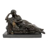 19th century French bronze of Cleopatra reclining