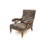 Edwardian mahogany easy chair in the manner of Howard & Sons