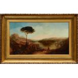After J. M. Turner, late 19th century oil on canvas - Ehrenbreitstein, initialled, in gilt frame,