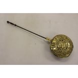 17th century Dutch brass and iron warming pan