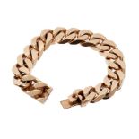 Heavy 9ct gold curb link bracelet