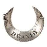 George III silver decanter label, 'BRANDY' (London 1799), Peter & Ann Bateman