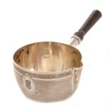 Late 19th century French silver brandy saucepan of large proportions