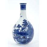 18th century Chinese export blue and white guglet bottle vase