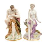 Pair of impressive 19th century Berlin Porcelain figures - Hercules and Venus
