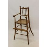 Rare 19th century birch child’s high chair