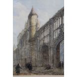 John Burgess (1814-1874) pair of watercolours - The Entrance to the Library, Rouen Cathedral and