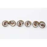 Set of six Essex crystal buttons on an equestrian theme