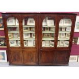 Impressive massive mahogany bookcase with two...