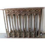 Set of three sections of Victorian cast iron railings, with lattice ornament, each section