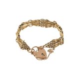 Gold (9ct) gate bracelet