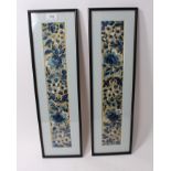 Pair of late 19th / early 20th century Chinese embroidered sleeve panels