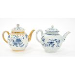 Two 18th century Worcester blue and white teapots and covers