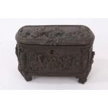 19th century Continental bronze casket