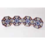 Four late 19th century Japanese Imari octagonal plates