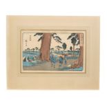 Set of four Hiroshige woodblock prints