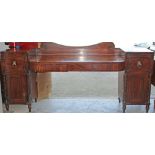 George IV mahogany twin pedestal sideboard