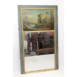 Unusual 19th century gilt and painted wood wall mirror