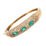 Emerald and diamond bangle
