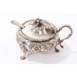 Victorian silver mustard, London 1851, Joseph Angell, together with a silver condiment spoon