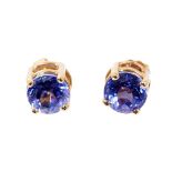 Pair of tanzanite stud earrings