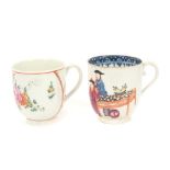 18th century Worcester polychrome coffee cup and another coffee cup