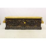 17th century Italian carved wood and parcel gilt cassone