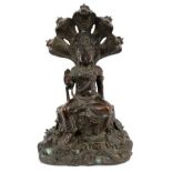 Antique Cambodian bronze Naga Buddha