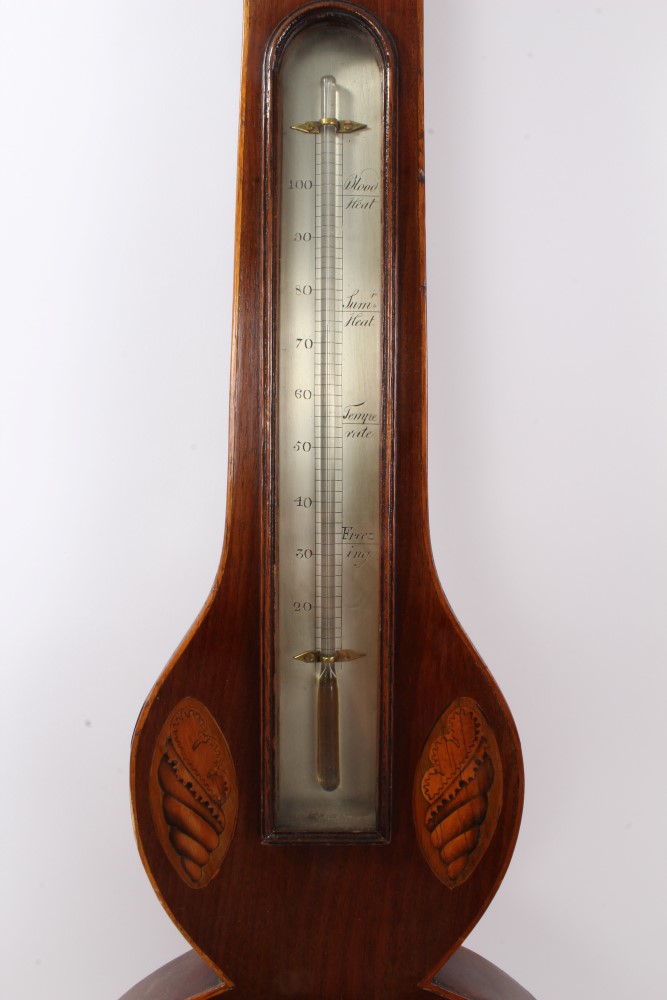 19th century wheel barometer with 8 inch silvered dial, signed 'Stringer & Cappella, Newport' - Image 3 of 7