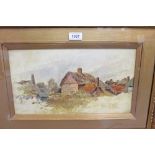 19th century English school oil on board - thatched cottages, Maidenhead, inscribed and dated ‘70,