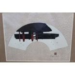 Kiyoshi Saito (1907-1997) wood cut in colours - ‘Gate Jindai-Ji’ signed inscribed and numbered