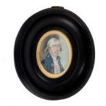 Early 19th century portrait miniature on ivory of Thomas Goble, Naval Officer & Secretary to Nelson