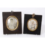 English School portrait miniature on ivory