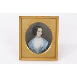 English School, mid-19th century portrait miniature on ivory